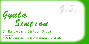 gyula simtion business card
